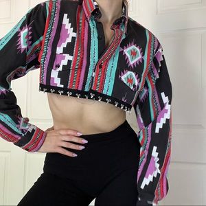 Reworked Furst Of A Kind Cowboy Crop Button Up